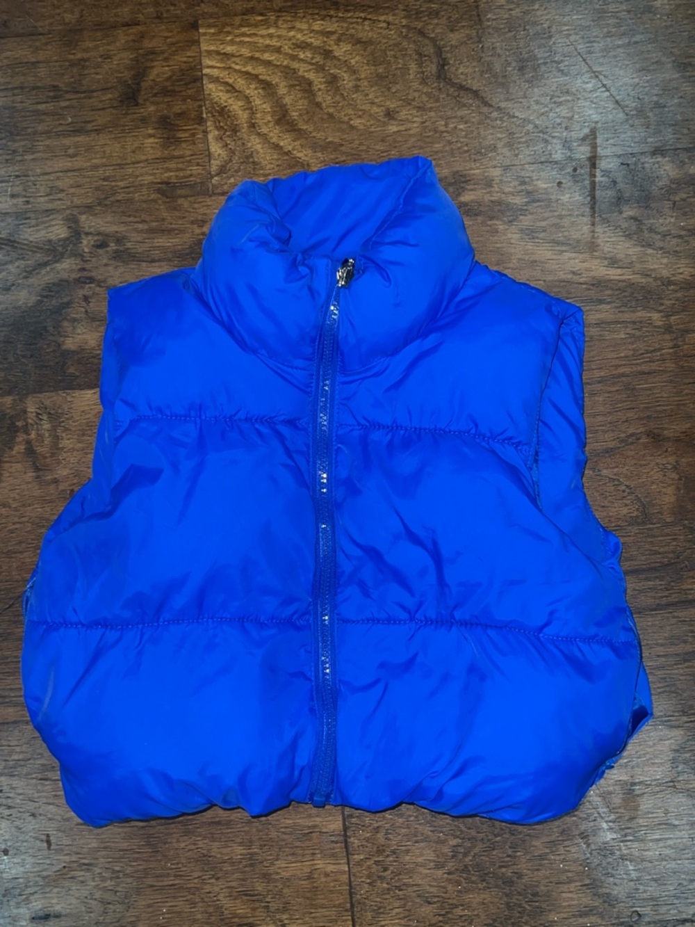 Kids Puffer Vest - Bright cobalt Blue Sleeveless vest - size 8- like new !